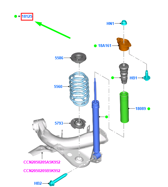 new ford fiesta mk6 rear shock absorber 2101620 c1bc-18080-af original