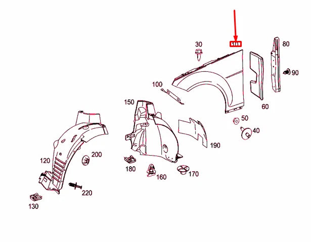 NEW MERCEDES-BENZ C W204 FRONT LEFT FENDER A2048801318 ORIGINAL
