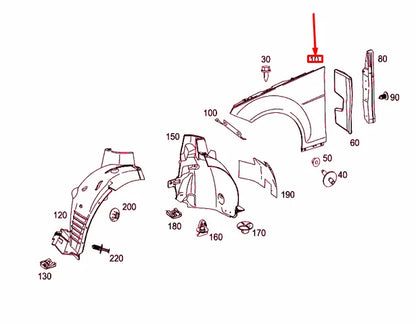 NEW MERCEDES-BENZ C W204 FRONT LEFT FENDER A2048801318 ORIGINAL