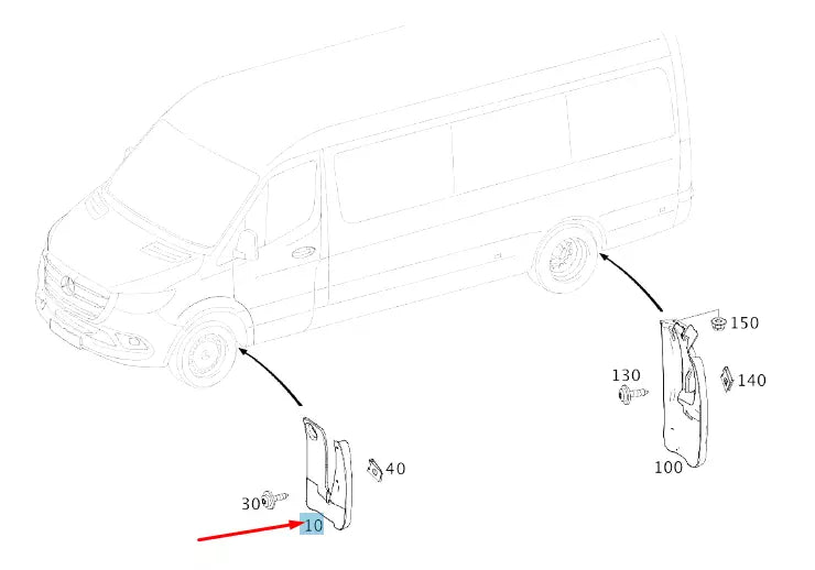 NEW MERCEDES-BENZ SPRINTER W907 FRONT RIGHT MUD FLAP A91088901009051