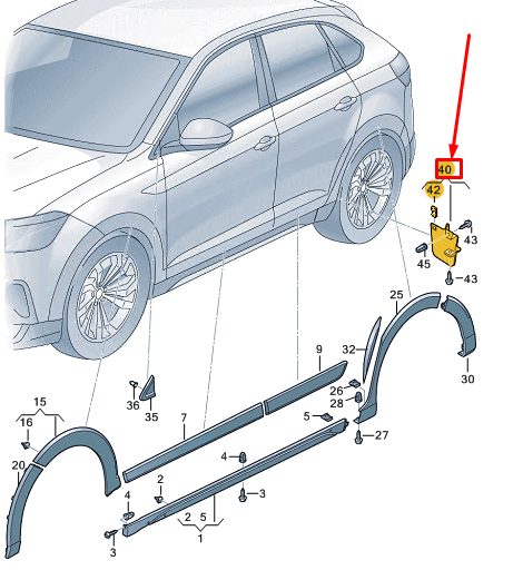 new vw taigo cs rear left mudguard 2g7854855a original