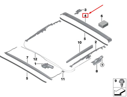 NEW BMW 3 G20 ROOF DRIP MOLDING 54108737866 ORIGINAL