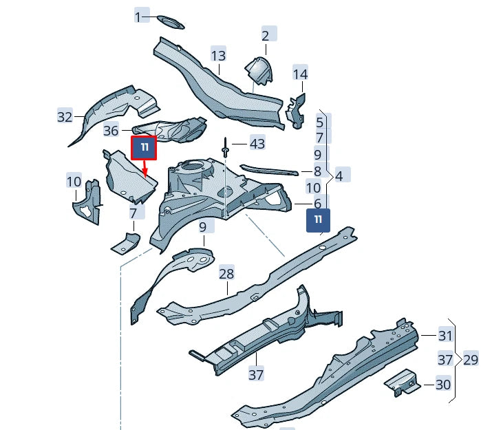 NEW AUDI RS4 AVANT B9 FRONT LEFT LOWER PLENUM CHAMBER 8W0806279