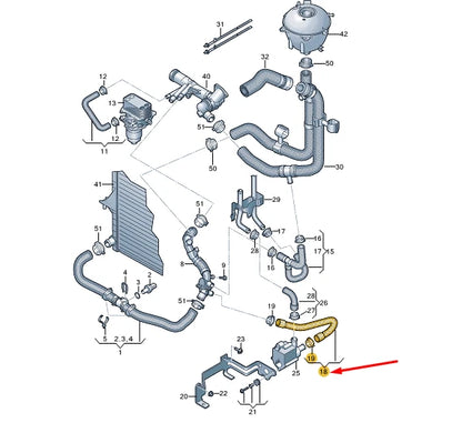 NEW VW TRANSPORTER VI T6 COOLANT HOSE 7E0121096AB
