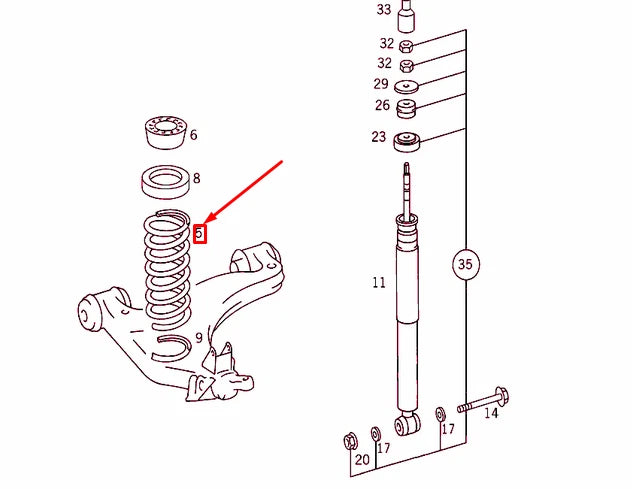 NEW MERCEDEES-BENZ C W202 FRONT COIL SPRING A2103211404 ORIGINAL
