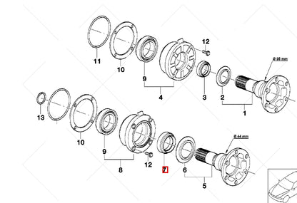 NEW BMW 3 E30 REAR AXLE SHAFT SEAL WITH SEAL RING 33107505602 ORIGINAL