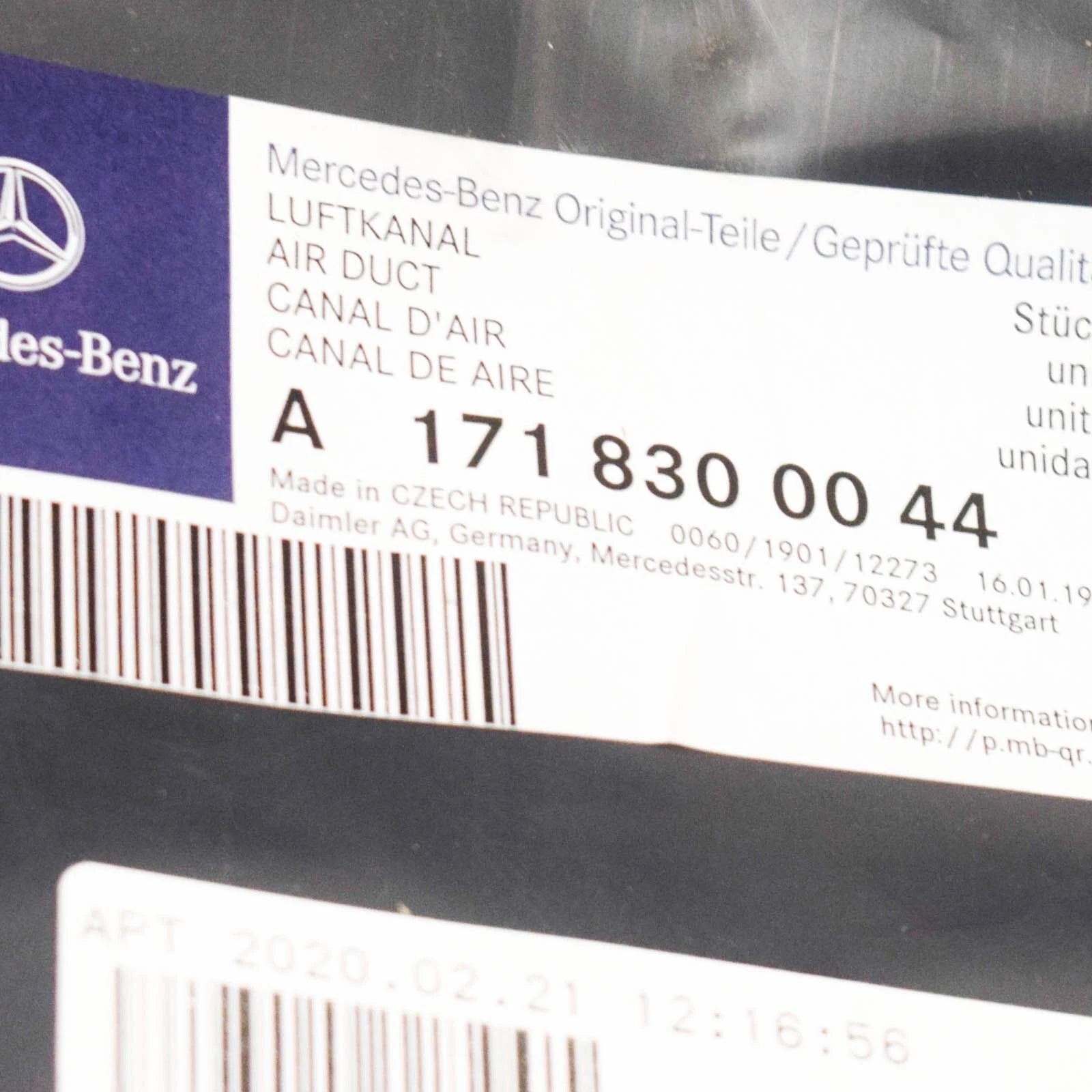 NEW MERCEDES-BENZ SLK R171 AIR DUCT LHD A1718300044 ORIGINAL