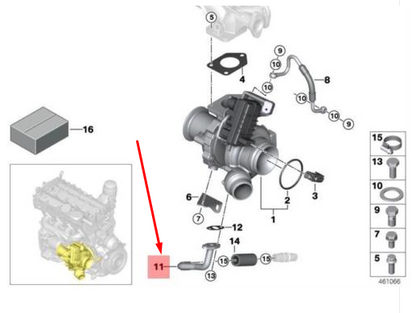 new bmw 1 f20 turbocharger return pipe 11427808757 7808757 original