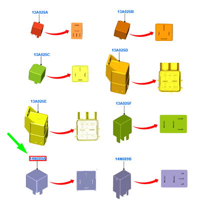 new ford focus mk3 c394 relay 30amp 4 blade terminal 5213900 original