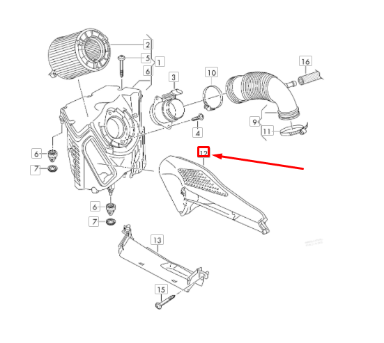 NEW AUDI A4 B9 AIR FILTER AIR GUIDE 8W0129618G ORIGINAL