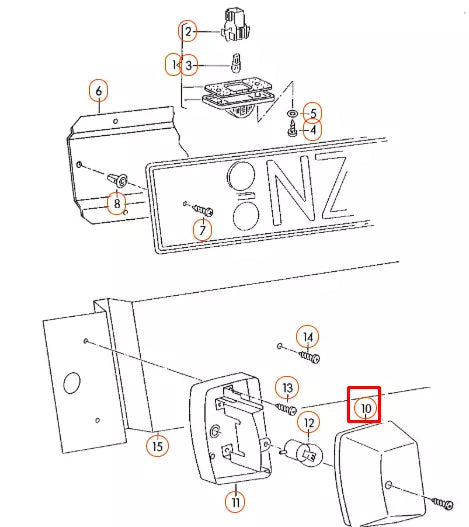 NEW VOLKSWAGEN TRANSPORTER T4 REAR LICENSE NUMBER PLATE LIGHT 283943111A