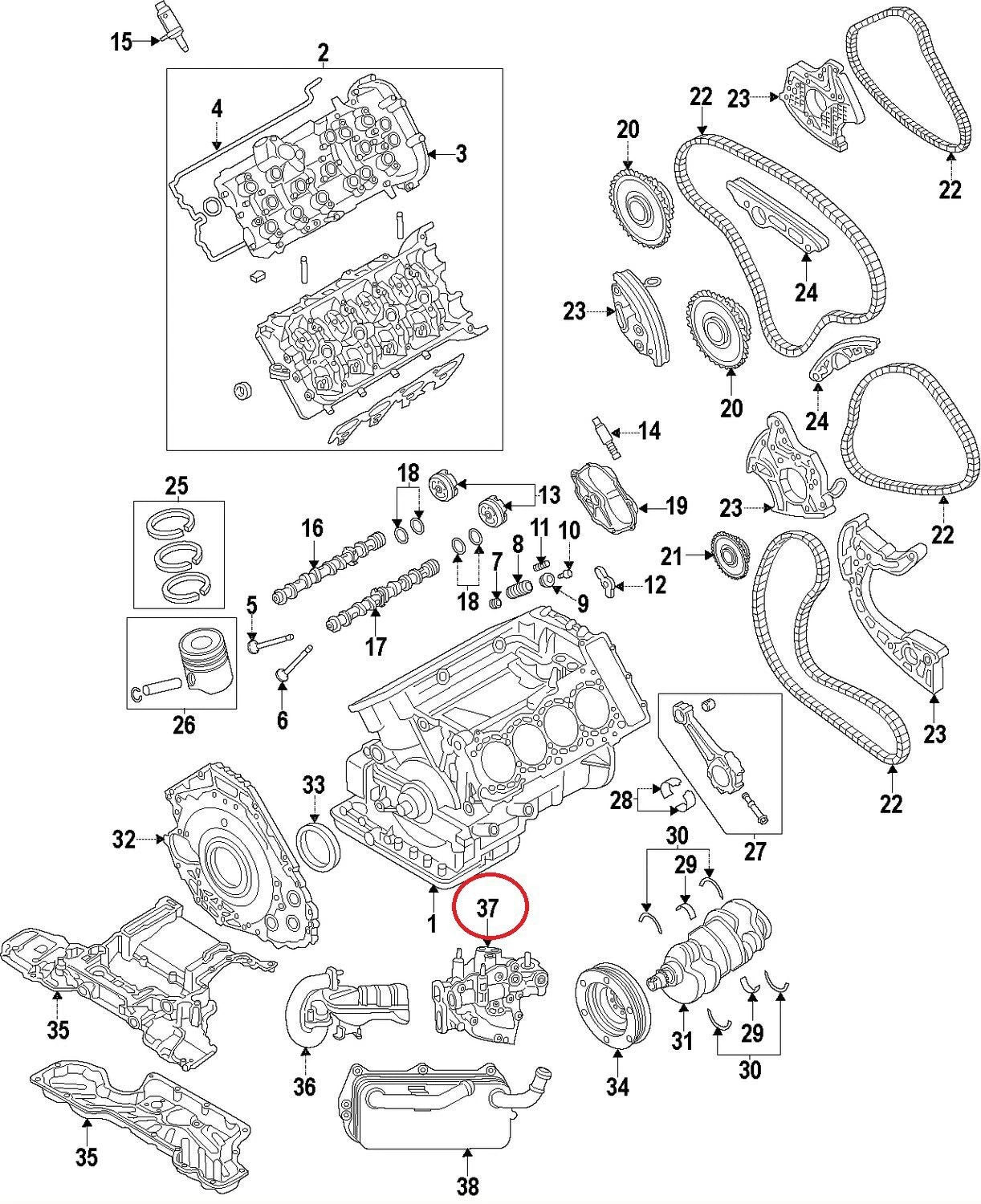 NEW AUDI A8 4H D4 ENGINE OIL PUMP 079115103BF ORIGINAL