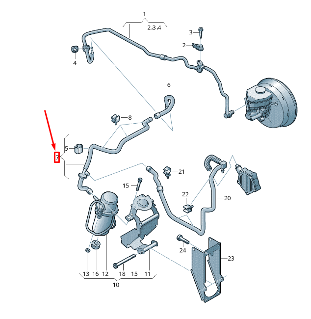 new vw touareg 7p mk2 vacuum pipe with non-return valve 7p0614931k original