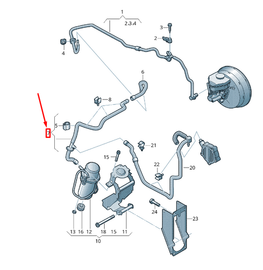 new vw touareg 7p mk2 vacuum pipe with non-return valve 7p0614931k original