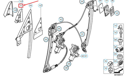 NEW BMW 3 COUPE E92 FRONT LEFT MIRROR TRIANGLE INNER SEAL 51337119173 ORIGINAL