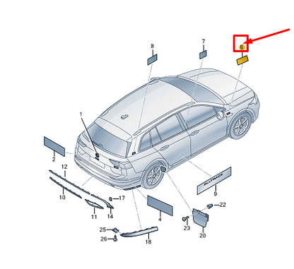 new vw golf cd mk8 right fender badge 5h9853688cgvk original