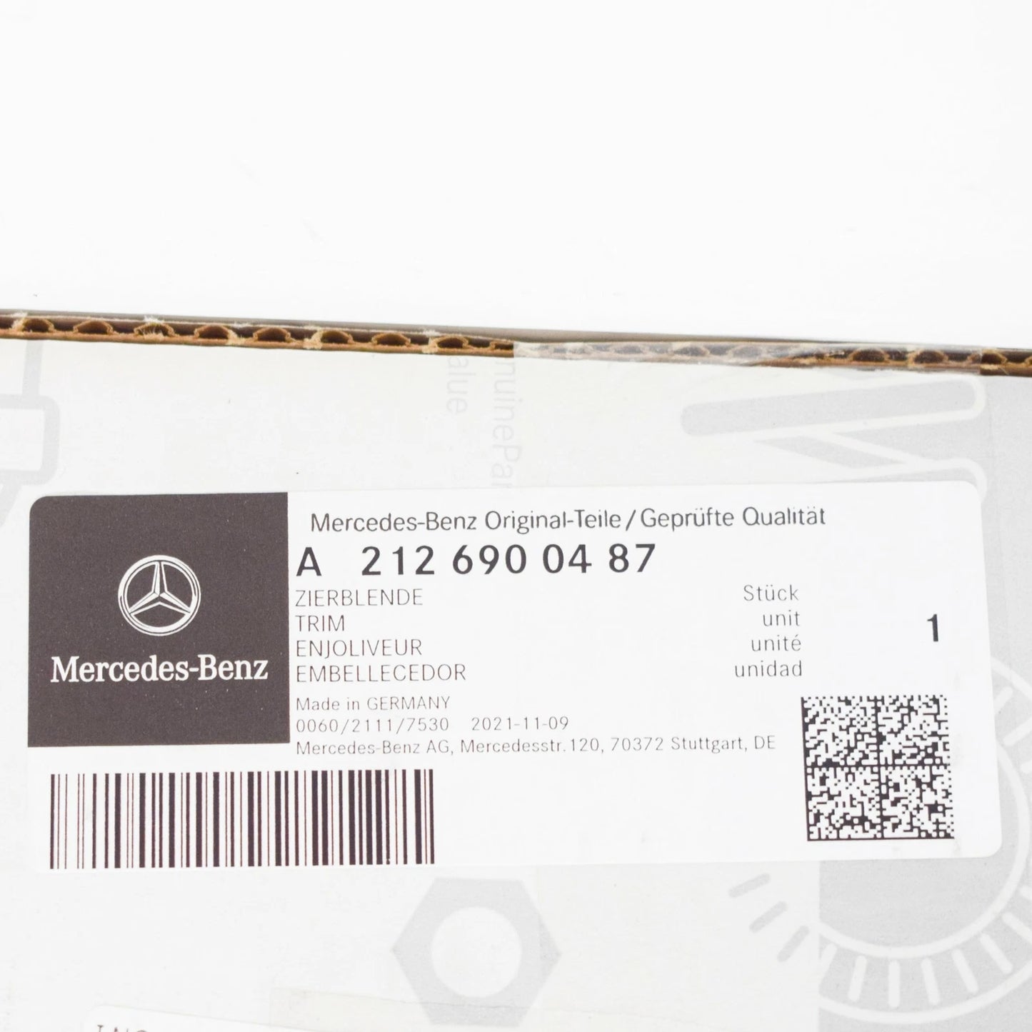 NEW MERCEDES-BENZ E W212 RIGHT B-PILLAR OUTSIDE TRIM COVER A2126900487