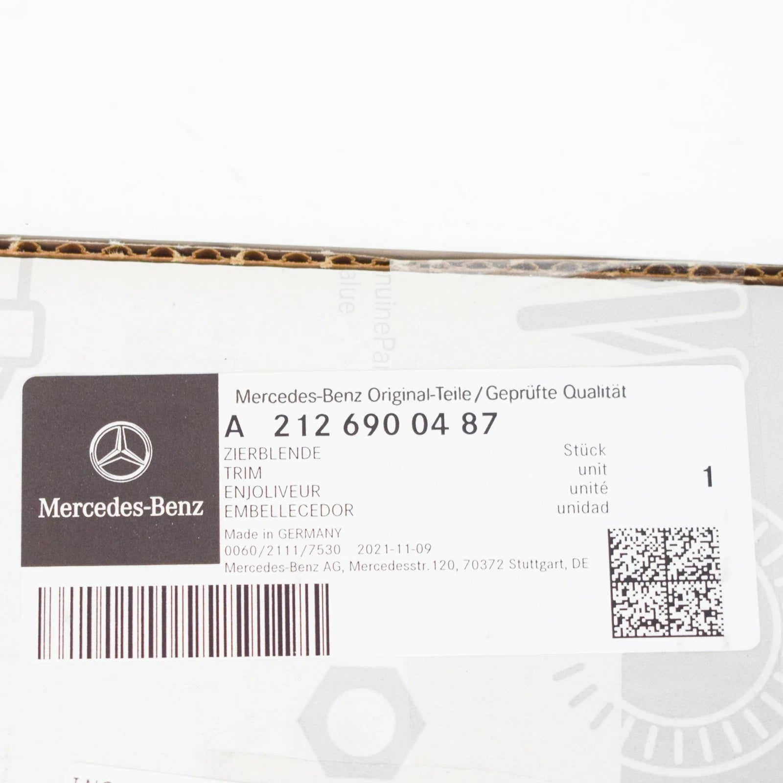 NEW MERCEDES-BENZ E W212 RIGHT B-PILLAR OUTSIDE TRIM COVER A2126900487