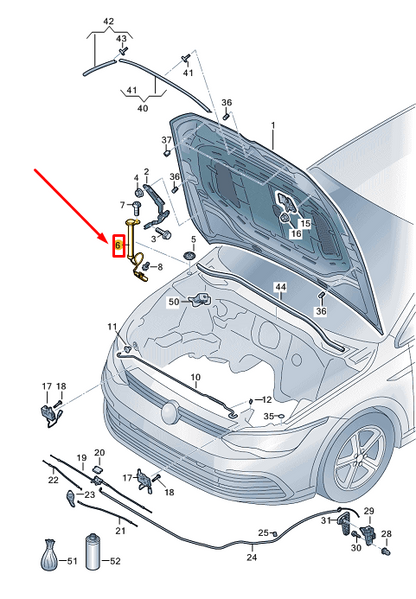 new vw golf cd mk8 bonnet pedestrian protection activator 5h0823823f original