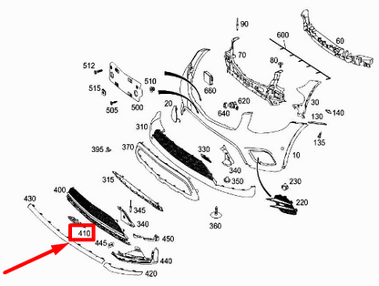 new mercedes-benz glc x253 front right lower grille trim a2538856000 original