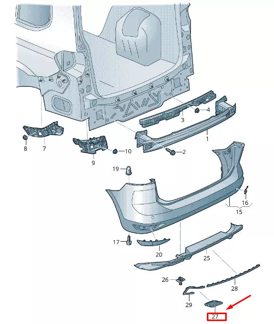 NEW VW TOURAN 5T REAR RIGHT BUMPER TRIM 5TA8078349B9