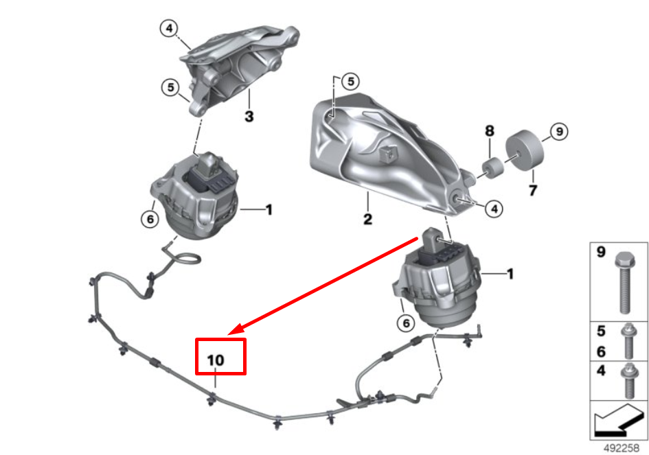 new bmw x3 g01 engine suspension vacuum pipe 6861592 22116861592 original