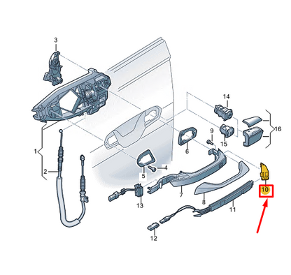 new audi e-tron gt front left door lock slide valve 4n0837109a original