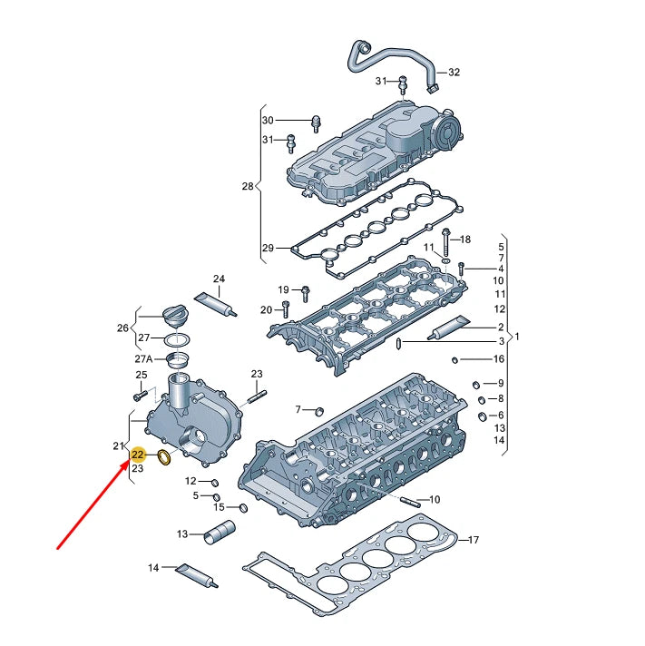 NEW VW BEETLE A5 ENGINE TIMING COVER SEAL 07K109345 ORIGINAL