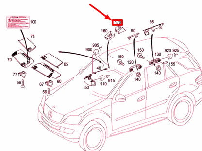 NEW MERCEDES-BENZ ML W164 INTERIOR MIRROR TRIM A16481103078K67 ORIGINAL