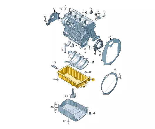 NEW VOLKSWAGEN TRANSPORTER T6 CRANKCASE OIL PAN SUMP 04L103603F ORIGINAL