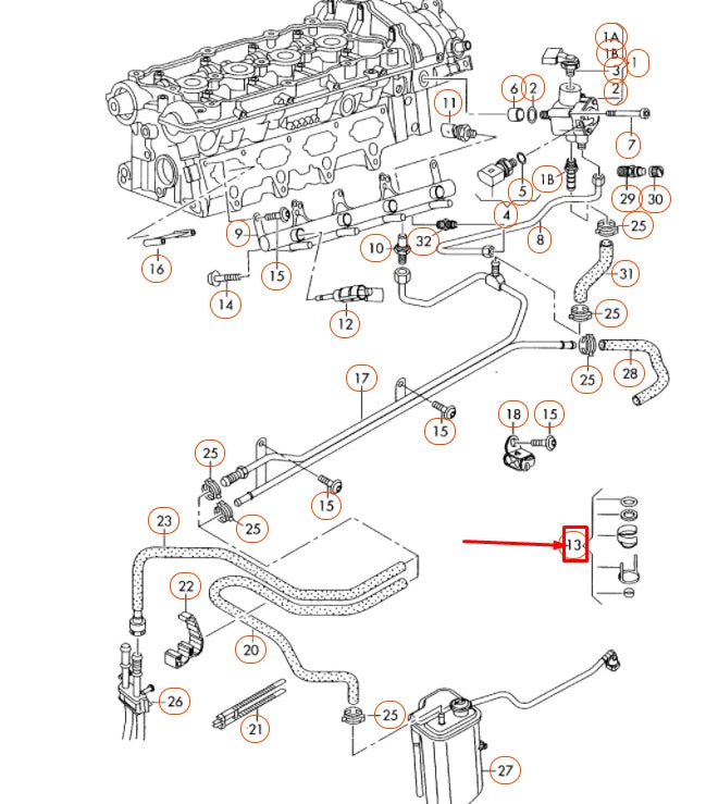 NEW AUDI A1 MK1 FUEL INJECTOR INSTALLATION REPAIR KIT 06D998907 ORIGINAL