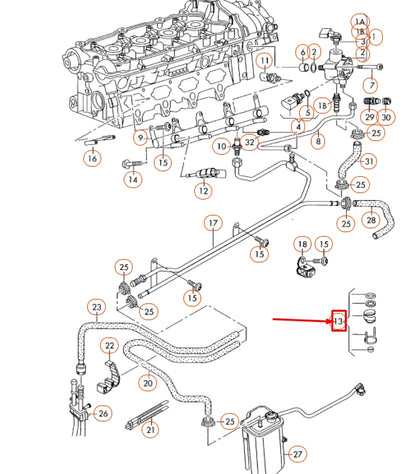 NEW AUDI A1 MK1 FUEL INJECTOR INSTALLATION REPAIR KIT 06D998907 ORIGINAL