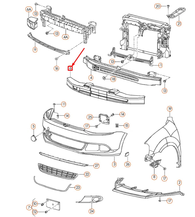 NEW VOLKSWAGEN JETTA A6 FRONT BUMPER FOAM FILLER PIECE 5C6807248D ORIGINAL