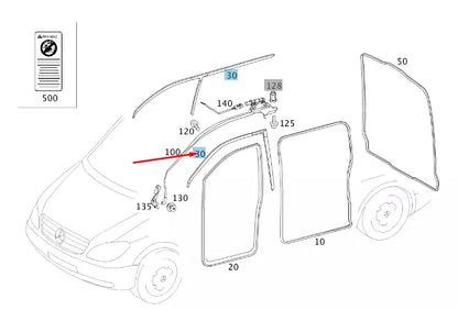 NEW MERCEDES-BENZ VITO W639 SLIDING DOOR LEFT TOP SEAL A6397210480 ORIGINAL