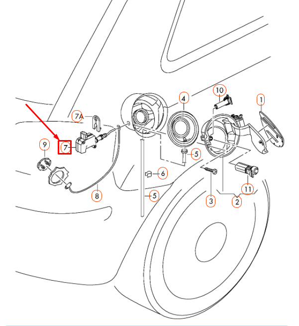 new audi a3 8p fuel filler flap throttle control element 8p4862153 original