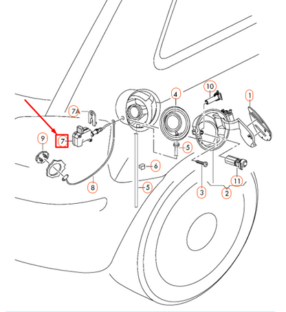 new audi a3 8p fuel filler flap throttle control element 8p4862153 original