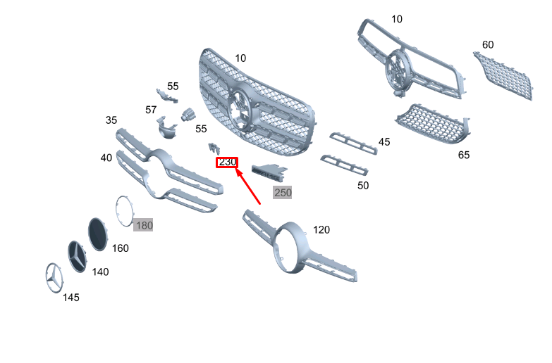 NEW MERCEDES-BENZ GLE W167 FRONT CAMERA RETAINING BRACKET A0008880800 ORIGINAL