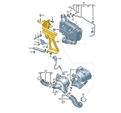 NEW AUDI A6 C8 ELECTRIC COMPRESSOR CHARGE AIR COOLER BRACKET 4K0145813AA