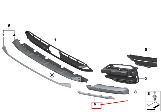 new bmw x3 g01 front right bumper chrome strip 51117442494 original