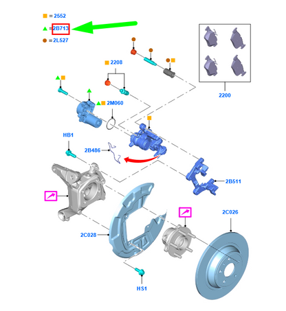 new ford mondeo mk5 rear right electric parking brake motor 2173512 original