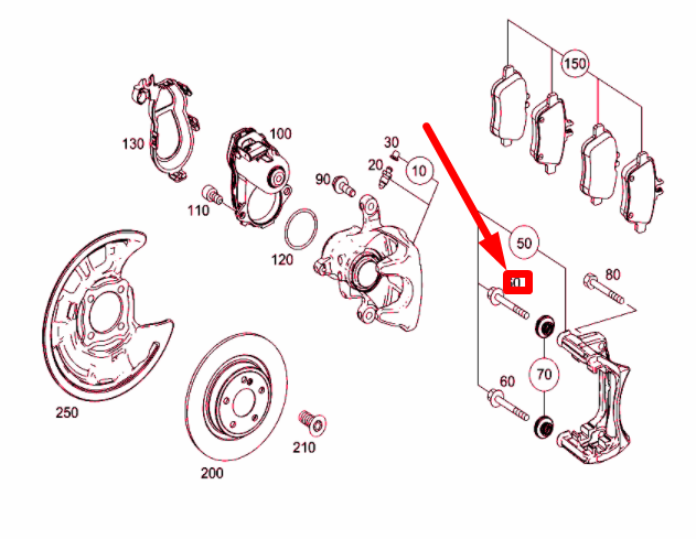 new mercedes-benz cla c117 rear brake caliper guide sleeve a0004214074 original