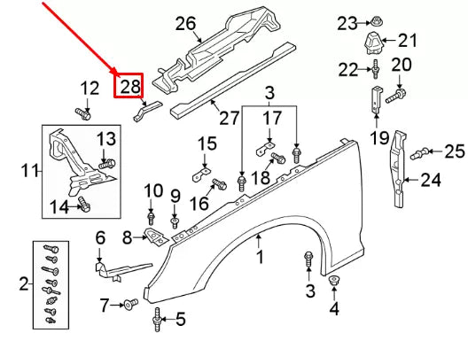 NEW AUDI A4 B9 FRONT RIGHT FENDER PROTECTION FILM 8W0823746