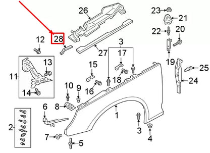 NEW AUDI A4 B9 FRONT RIGHT FENDER PROTECTION FILM 8W0823746