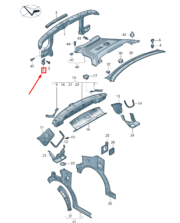 new vw transporter t6 front carrier left upper secur. bracket 7h0805177 original