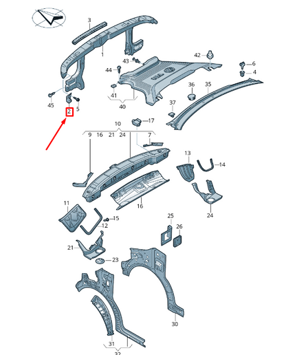 new vw transporter t6 front carrier left upper secur. bracket 7h0805177 original