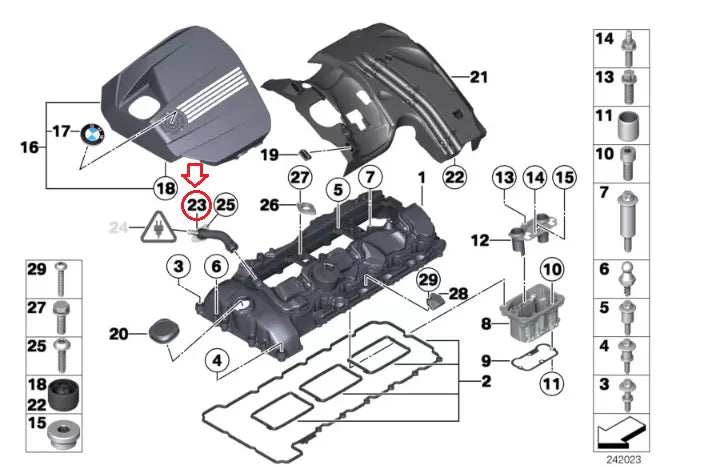 NEW BMW X1 E84 CYLINDER HEAD COVER VENT HOSE 11127590163 ORIGINAL
