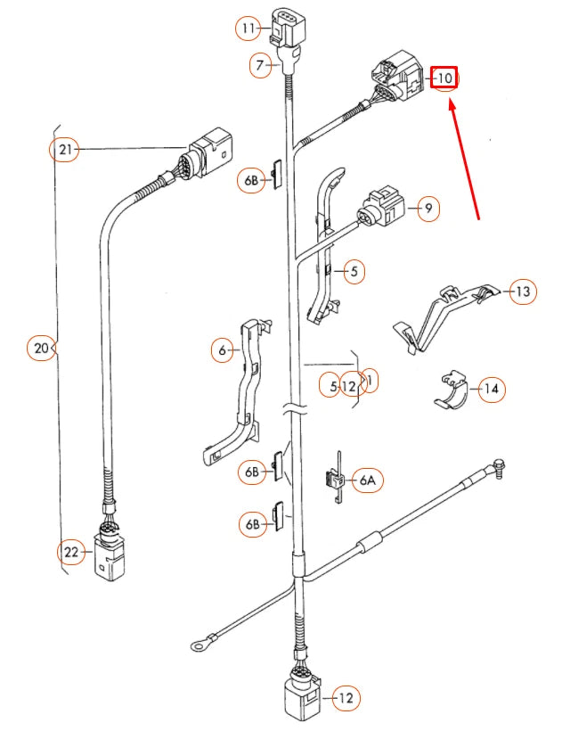 NEW AUDI A3 8P 5 PIN FLAT CONTACT HOUSING 1K0973205 ORIGINAL