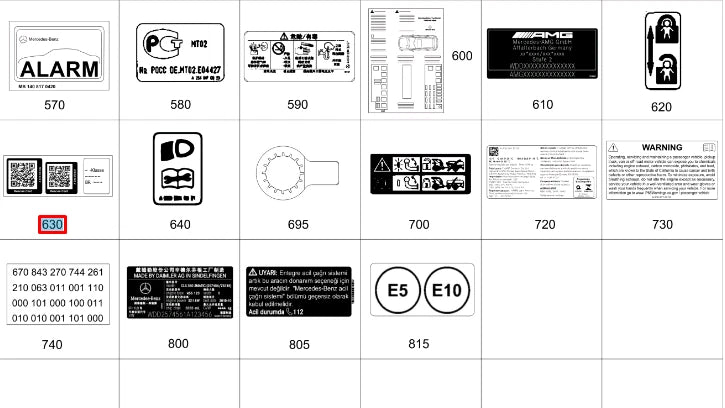 NEW MERCEDES-BENZ GL X166 INFORMATION LABEL A1665847700 ORIGINAL