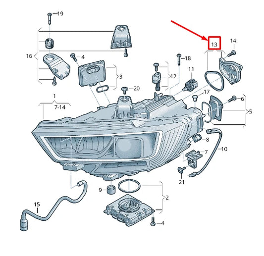NEW AUDI RS3 LEFT HEADLIGHT COVER CAP 8V0941159B