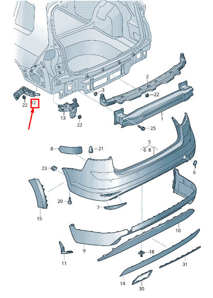 new vw golf vii 5g mk7 rear left bumper guide profile 5gm807375 original